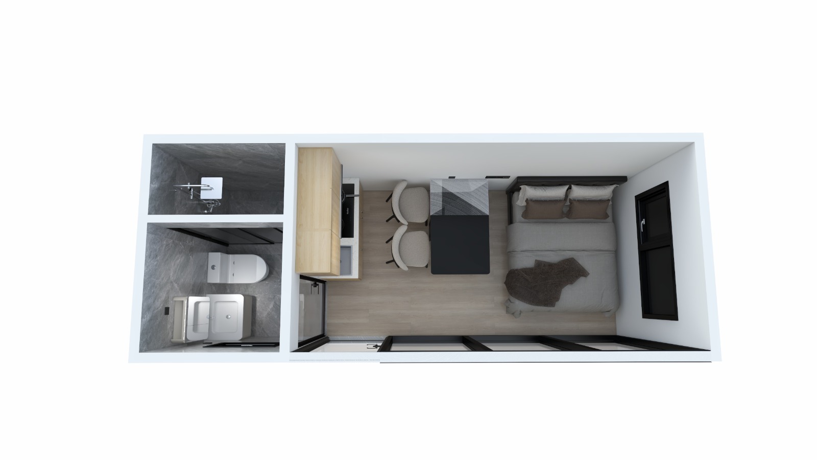 Vue 3D intérieure MORÄN 13 m²